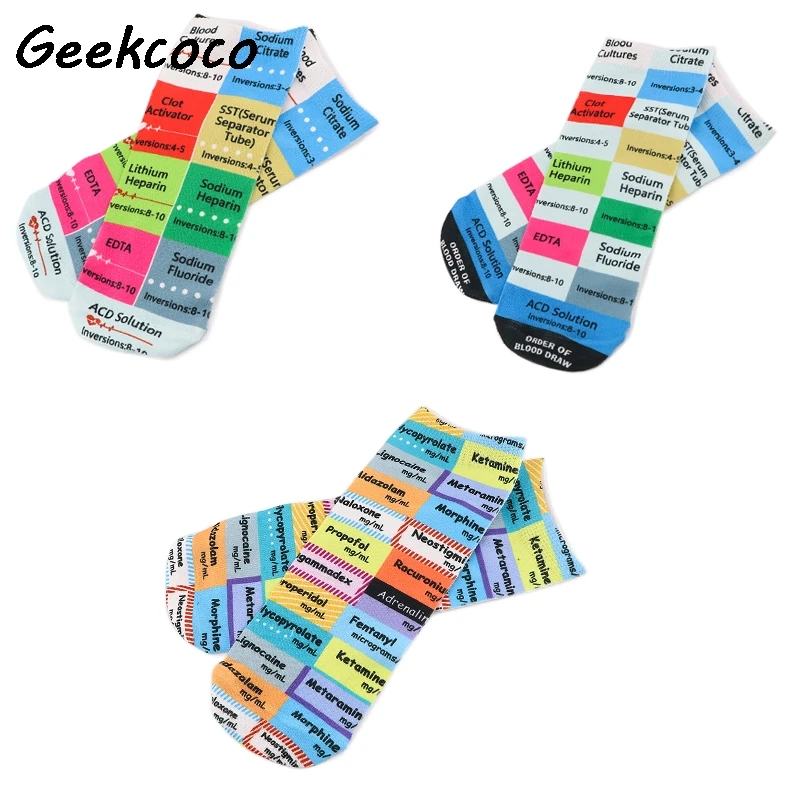 

Носки J2768 10 пар, хлопковые дышащие, повседневные короткие, с мультяшным рисунком, до щиколотки, с антиэстетичным узором, для врачей и медсест...