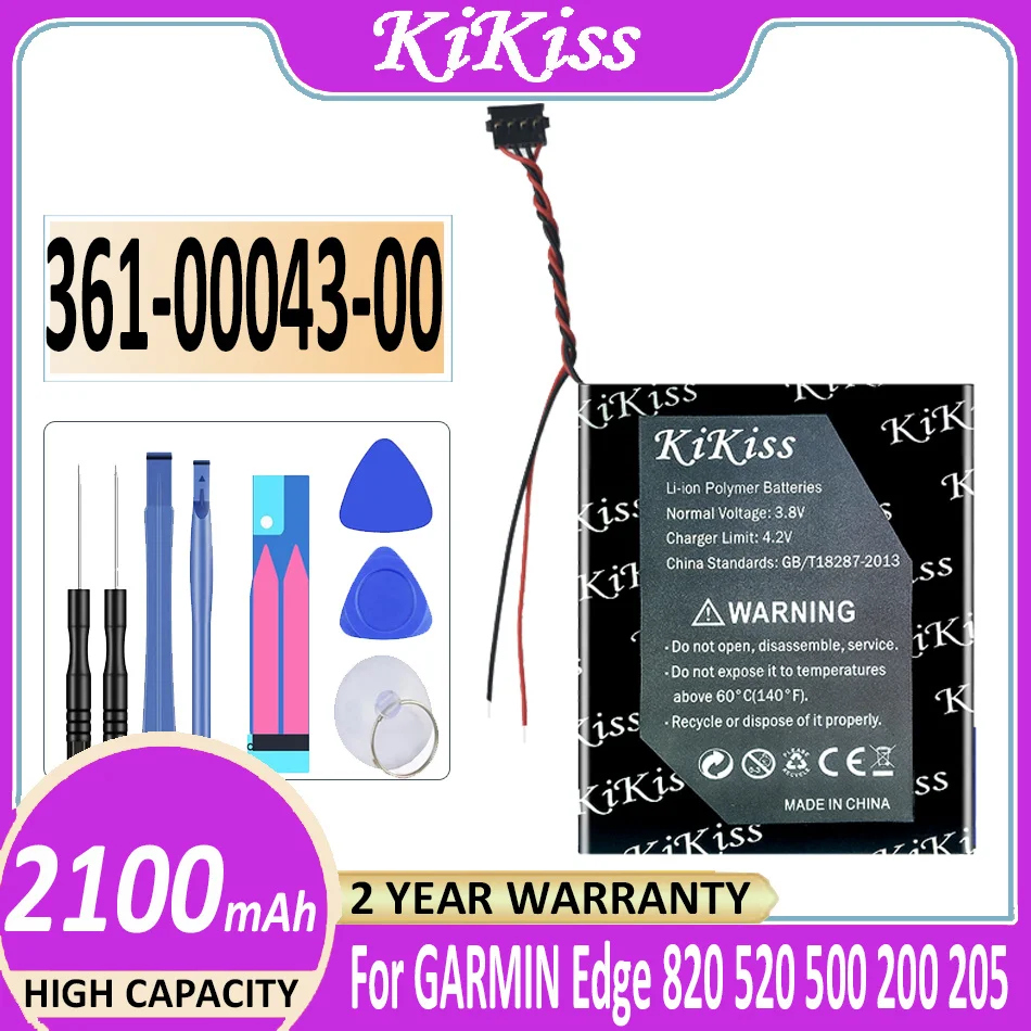 

2100mAh KiKiss 361-00043-00 Battery for Garmin Edge Explore 820 Edge 520 500 200 205 GPS Edge 520 plus 520plus Edge820 Edge520