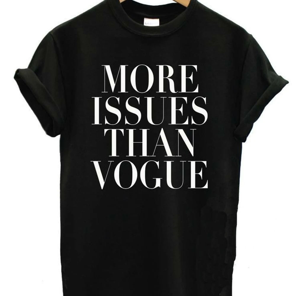 

Wholesale- Feitong Women T shirt Fashion More Issues Than Vogue Letters Print Casual Shirt Tops Tees Shirts femme SP53