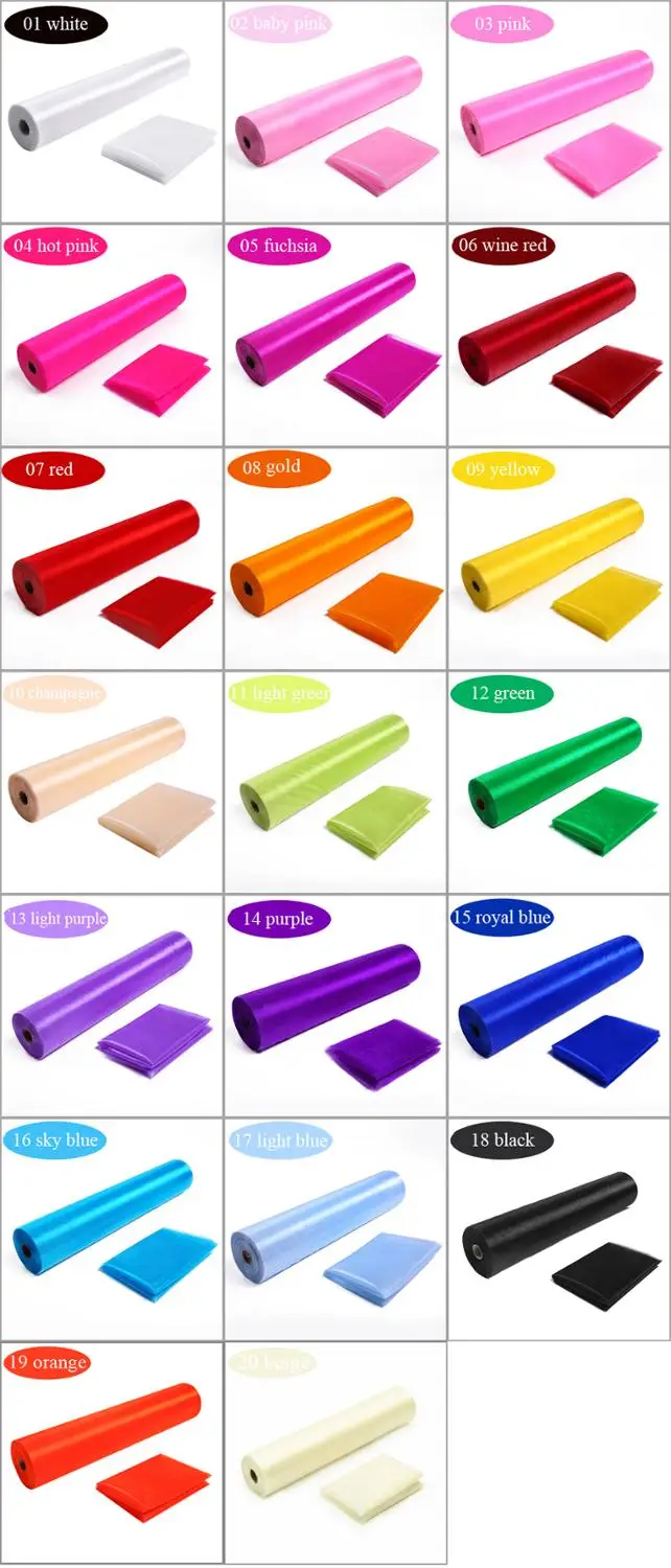 Crystal Sheer Organza Fabric Table Runner Chair Sashes Bow - Wedding Decor for Event Party Supplies (72CM Width, 5/10/20/50/60/100m) image 4