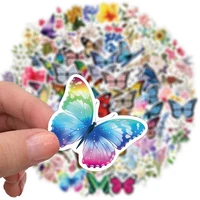 100pcs pretty butterfly flowers stickers laptop guitar luggage graffiti sticker