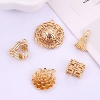 14k color preserving copper plated genuine gold pendant xizi tassel necklace pendant lotus diy hand accessories material