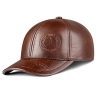 new 2021 winter man genuine leather baseball caps male casual cowhide belt ear warm 56 60 adjustable sprot flight hats