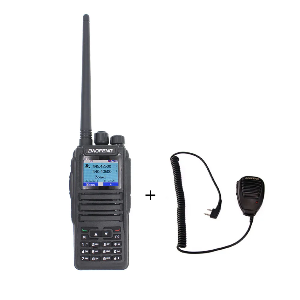 DM-1701-MIC Двухдиапазонный двухстороннее радио Baofeng цифровой DMR Ham любительской радиостанции трансивер DM-1701 иди и болтай Walkie Talkie “иди и уровень 2 Dual Time slot - Цвет: DM-1701-MIC