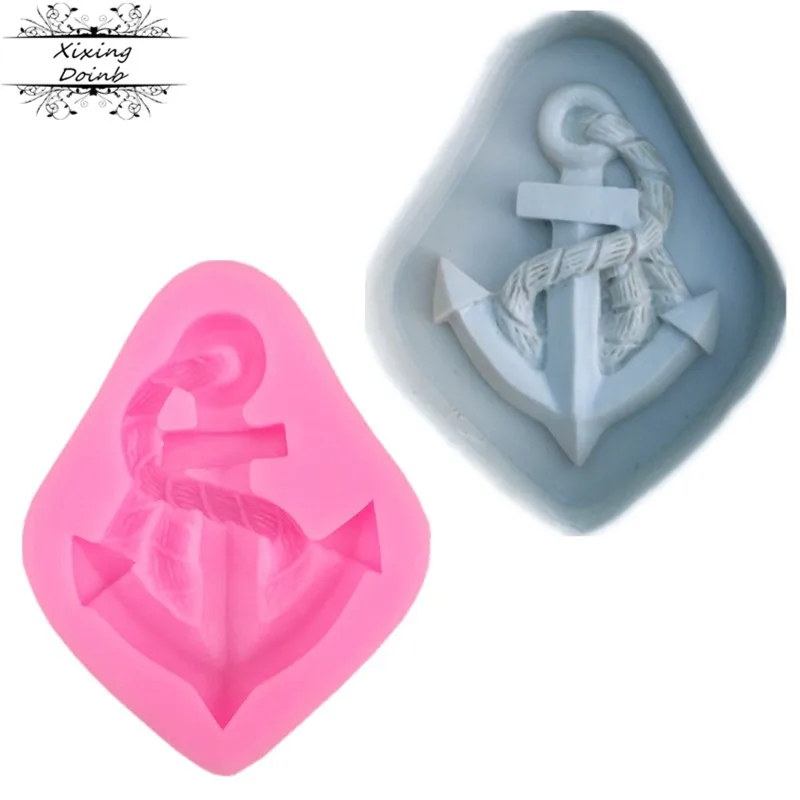 1Pcs Anchor shape silicone soft candy mold cake decorating tool chocolate | Дом и сад