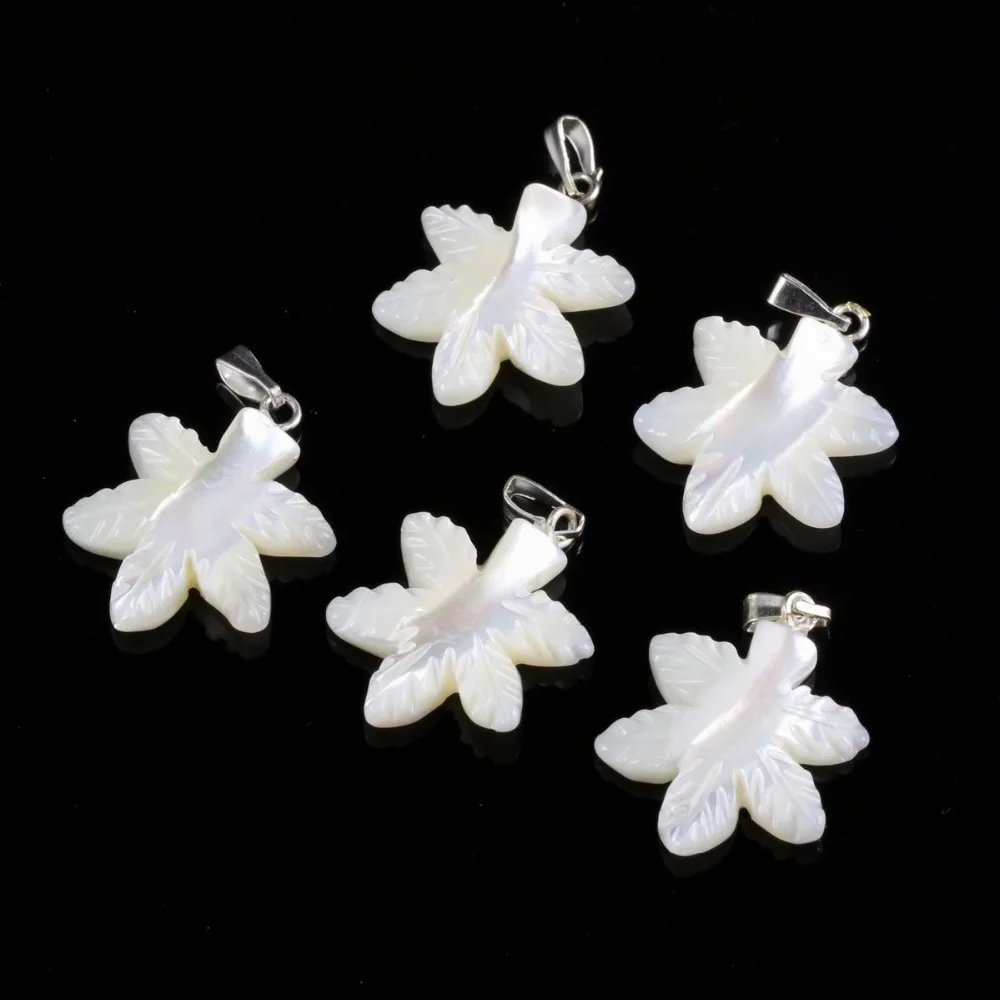 Натуральный перламутровый белый кулон в виде листа богемные Подвески для