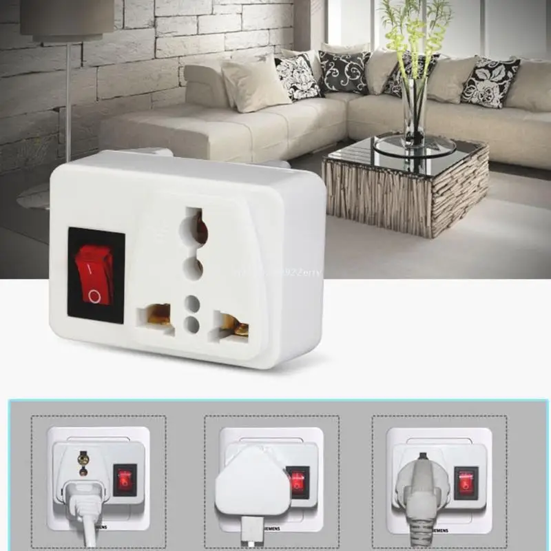 Free Ship UK Universal Adapter Wall Socket Portable Extension Outlet Converter Plug with On / Off Red Light Power Switch | Обустройство