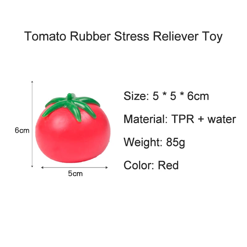 

1Pc Tomato Slow Rising Stress Rubber Stress Reliever Toy Decompression Ball