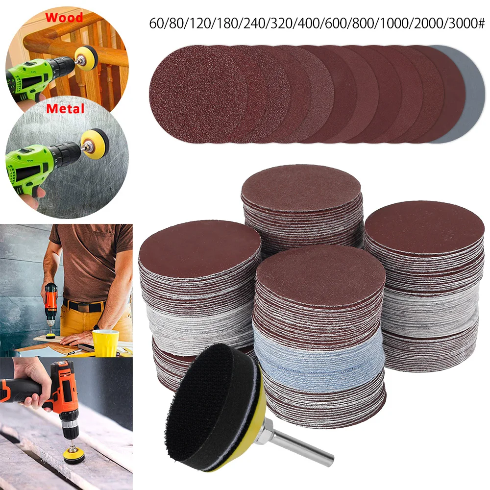 

240 Pcs Sanding Discs Paper 60-3000 Grit Flocking Sheets Abrasive Dremel Accessories Sandpaper Round Grinding Pad Polishing