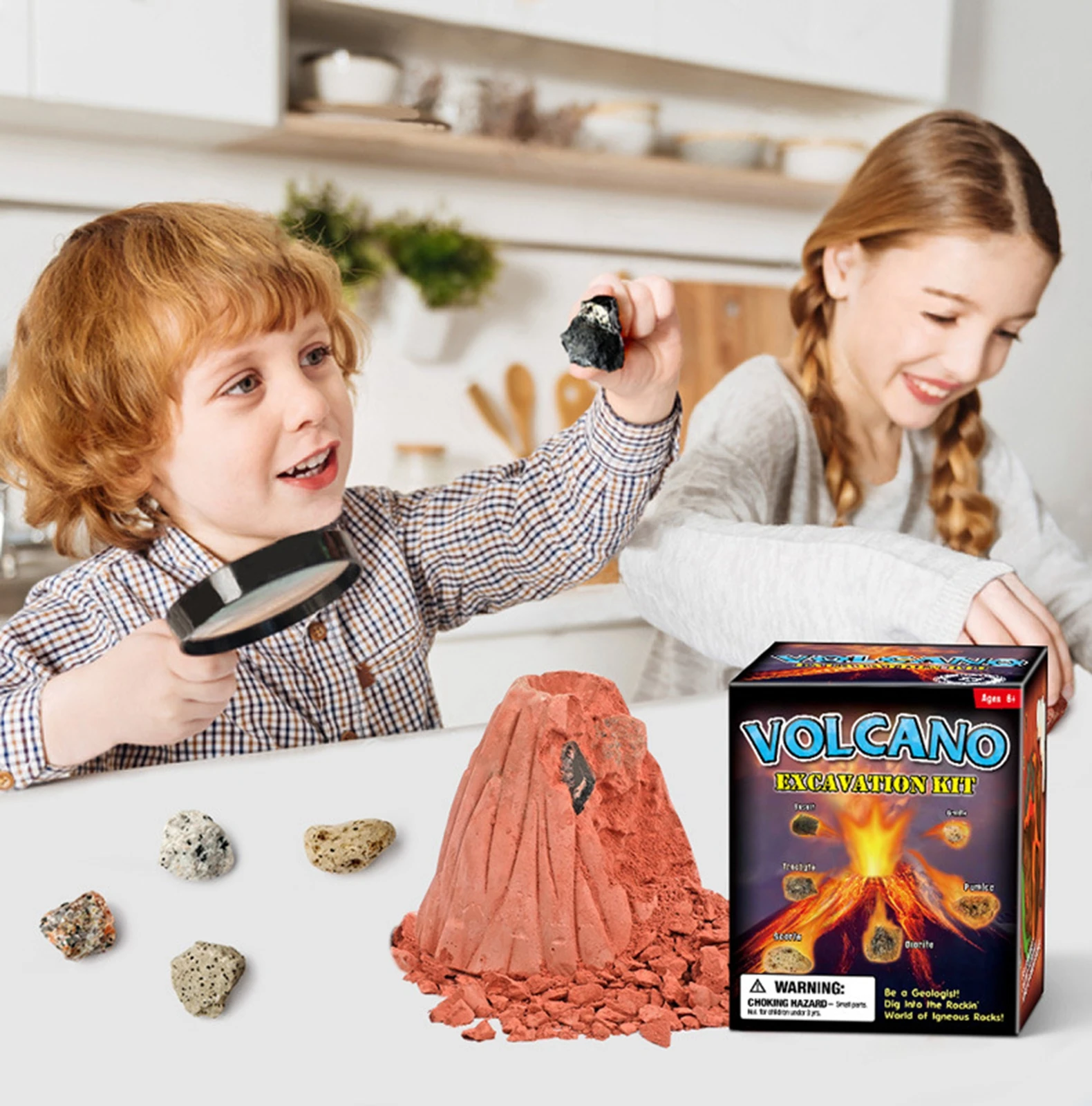 

Вулкан рок набор "раскопки" копать популярный Сделай Сам Детские развивающие игрушки научный эксперимент комплект наука извержение вулкан...