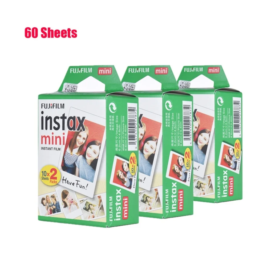60 Sheets 10-200 листов Fujifilm Instax Mini белая пленка фото бумага моментальная печать альбом для Fujifilm Instax Mini 7 s/8/25/90/9 - Цвет: 60 Sheets