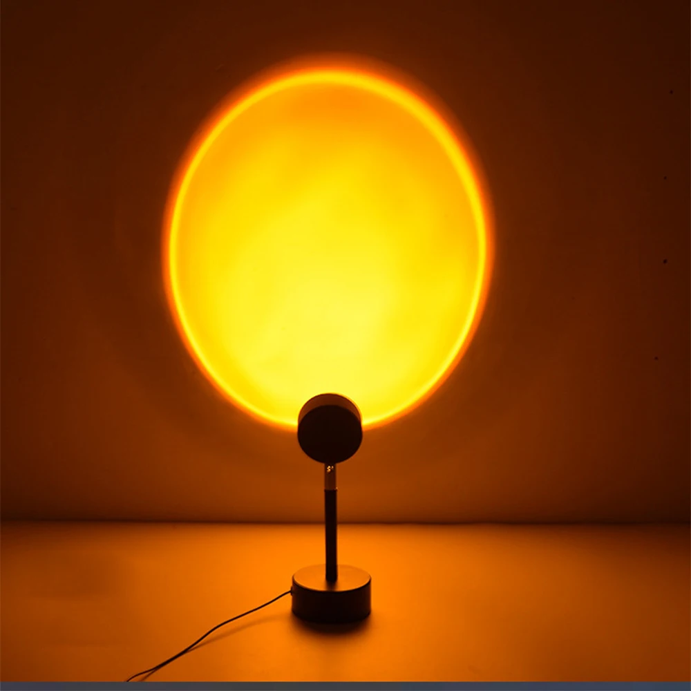 

USB Button Rainbow Sunset Projector Atmosphere Led Night Light Home Coffe Shop Background Wall Home Decoration Colorful Lamp
