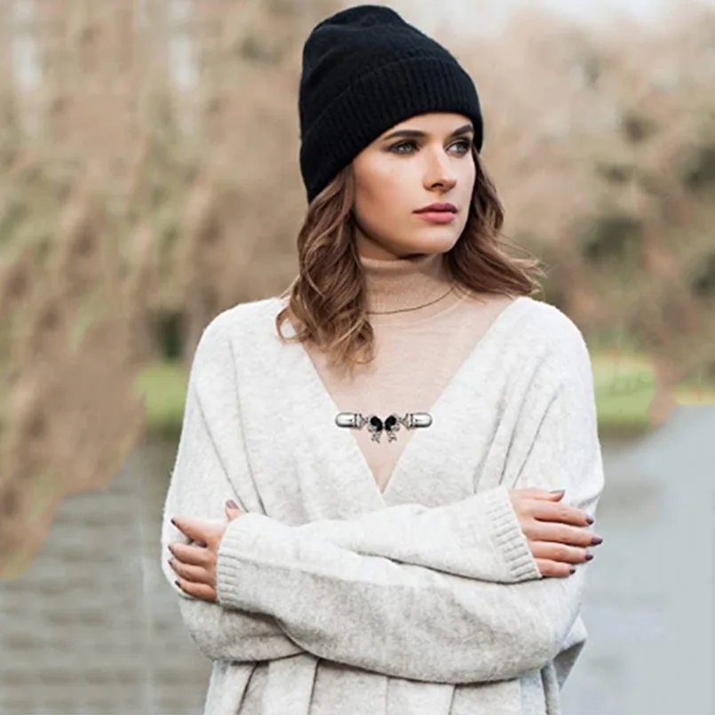 Новый 6 шт. Набор Винтажный свитер с отложным воротником зажимы кардиган воротник