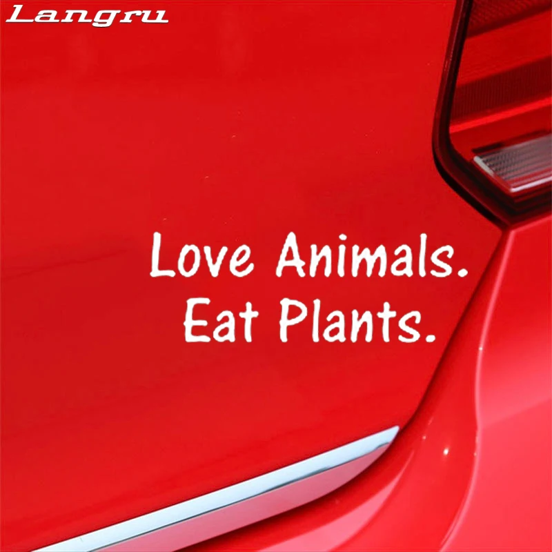 Love Animals Eat Plants Виниловая наклейка для стайлинга автомобиля веганская Милая