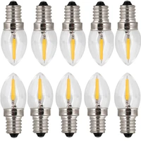 10pcs mini led bulb retro c7 e14 2w 220v warm white led candle bulb light filament edison lamp 2300k