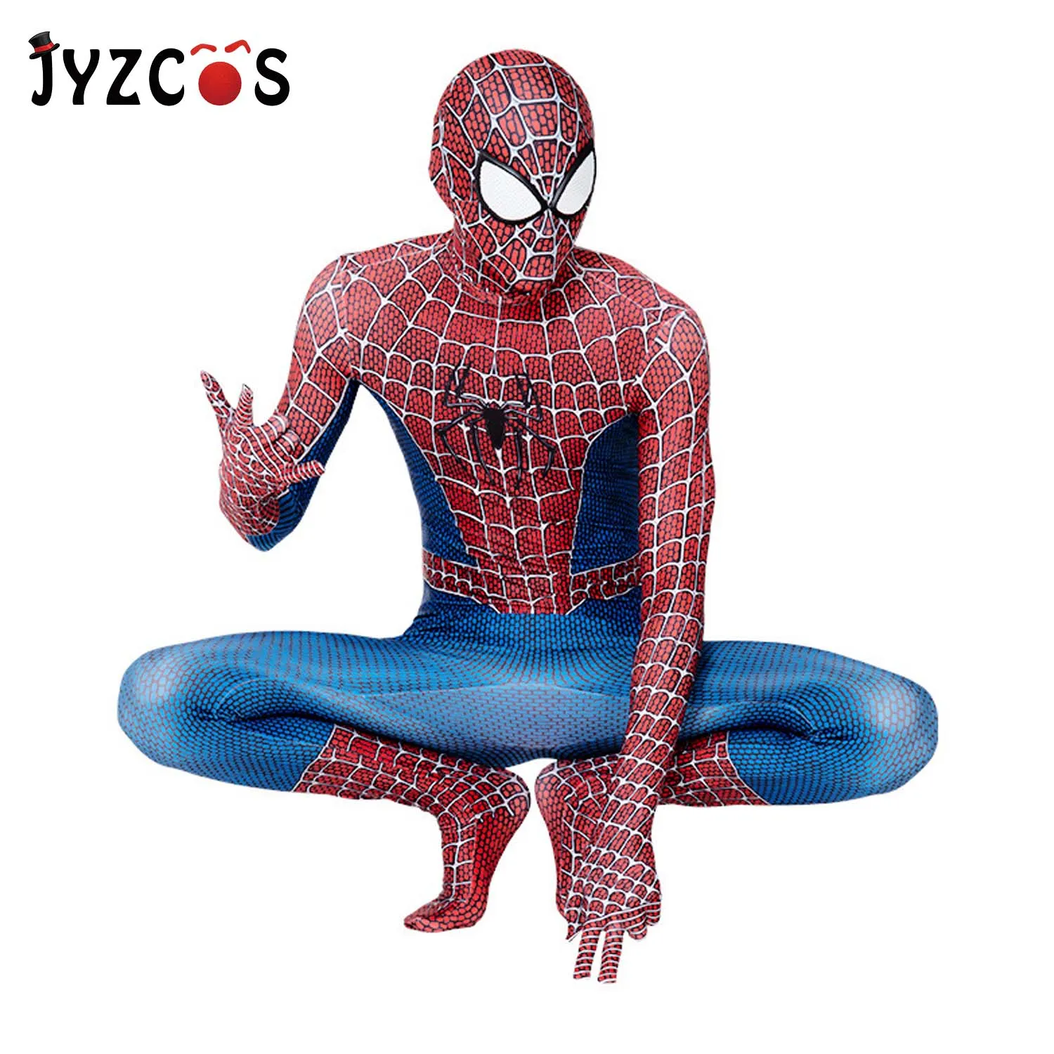 JYZCOS костюм Человека-паука с 3D принтом для детей и взрослых, лайкра, спандекс, классический костюм Человека-паука для Хэллоуина, маскарадный костюм