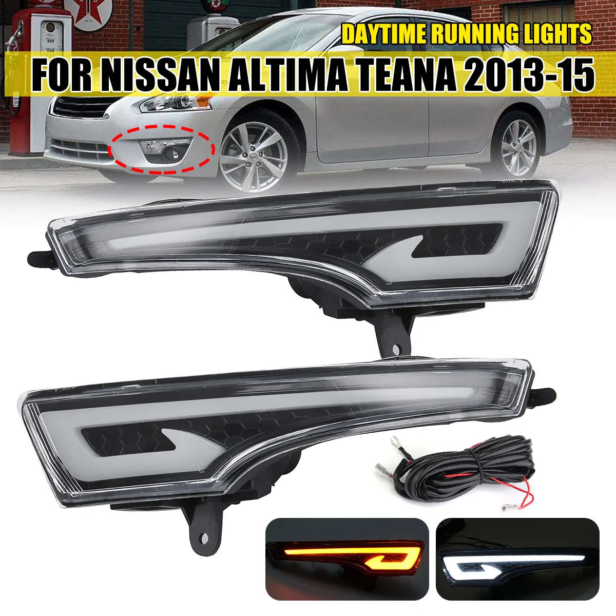 1 пара Автомобильный светодиодный DRL дневные ходовые огни для Nissan Altima Teana 2013 2014 2015