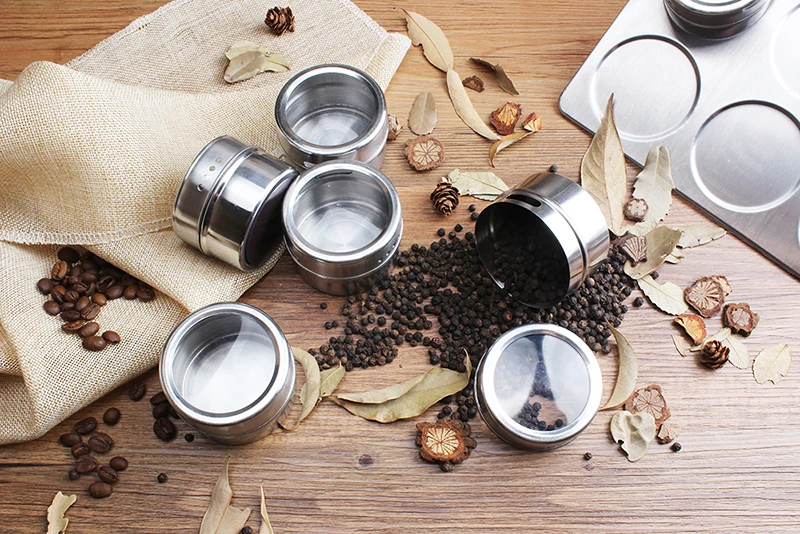 6 шт./компл. Магнитная бутылочка для специй из нержавеющей стали Набор высокого