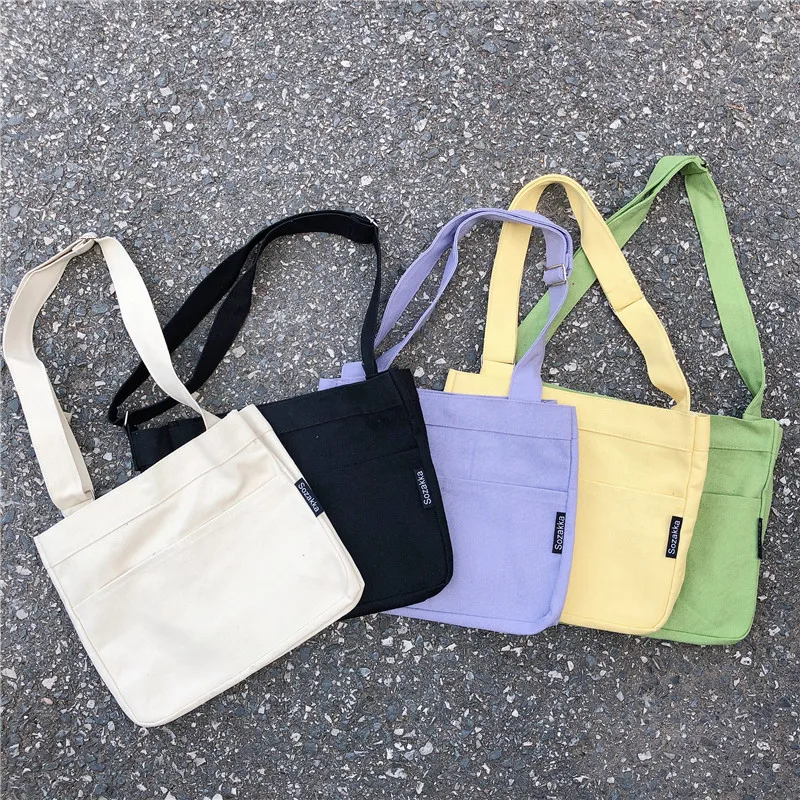 Youda оригинальный дизайн Одноцветный холщовый мешок большой емкости дамская