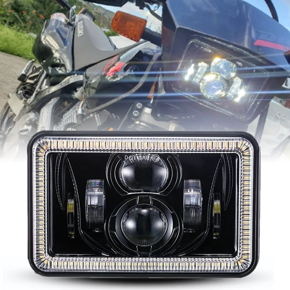 

For Motorcycle Suzuki DRZ400SM DRZ400S Halo LED Headlight 4x6Inch Front Lamp Sealed Beam