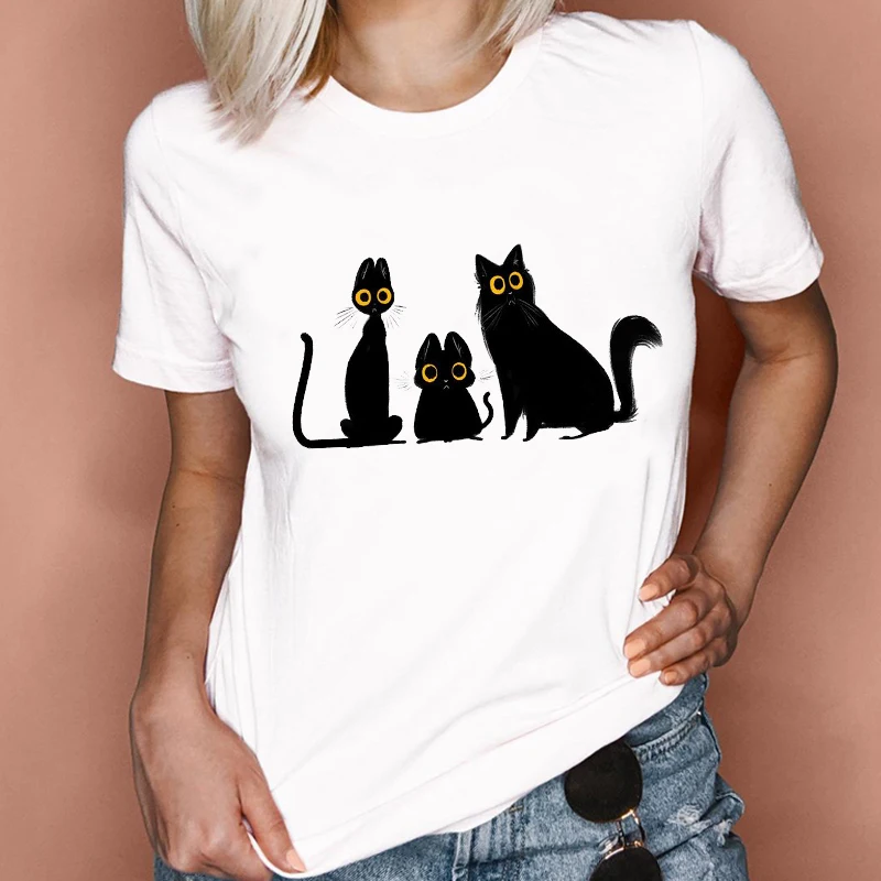Женские Графический Cat Забавные милые с героями мультфильмов в стиле 90-х одежда