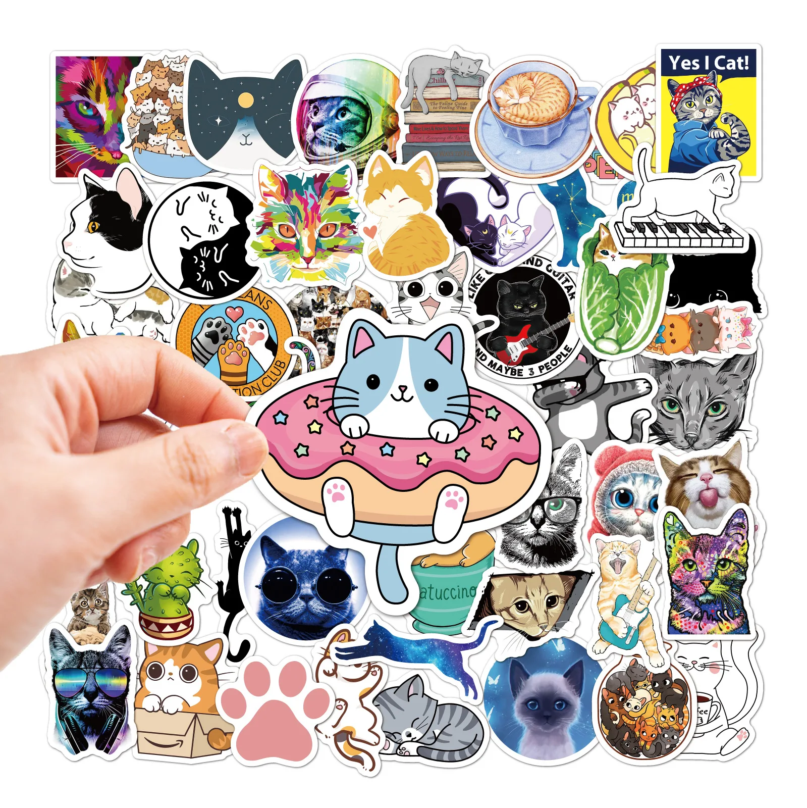 

10/50Pcs Cartoon Cat Stickers For Skateboard Suitcase Scrapbook Phone Laptop Guitar Car Wall Graffiti Decals Kids Sticker Toy