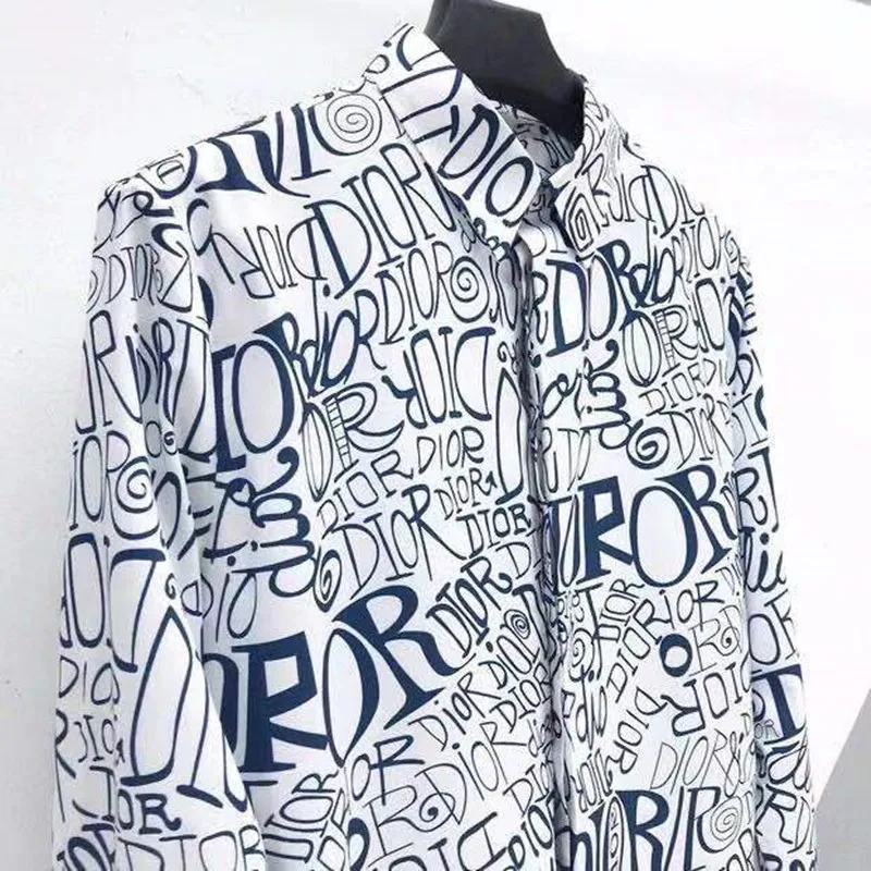 

New Casual Business Shirt Men's Lapel Short Sleeve Printed Button Slim Fit Shirt Fashion Men's Tops Men's Clothing