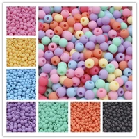 spring color round shape matte beads jewelry making acrylic beads multicolor loose bead jewelry diy accessory
