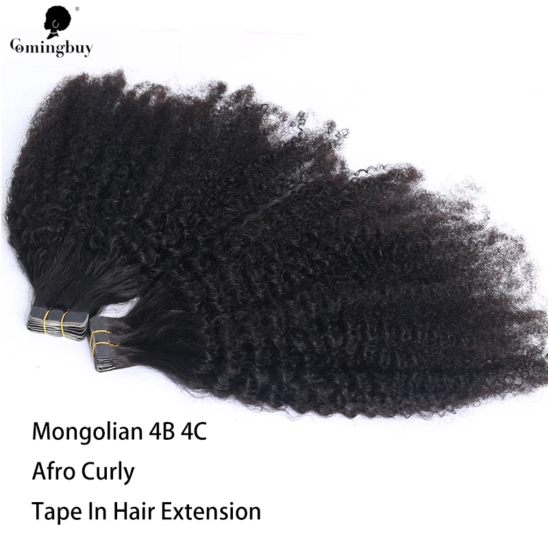 

Mongolian Afro Curly 4B 4C Remy Human Hair Tape In Extensions Afro Kinky Curly Human Hair Bundles Tape In For Black Women Virgin