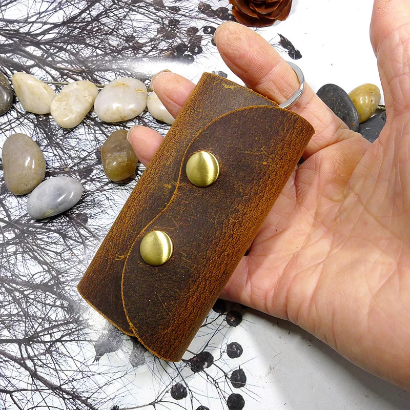 Чехол для ключей blongk из натуральной кожи маленький органайзер мини сумка на