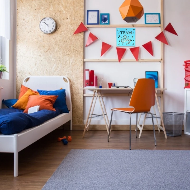 Деревянный светодиодный светильник Team Boy квадратная форма украшение для детской