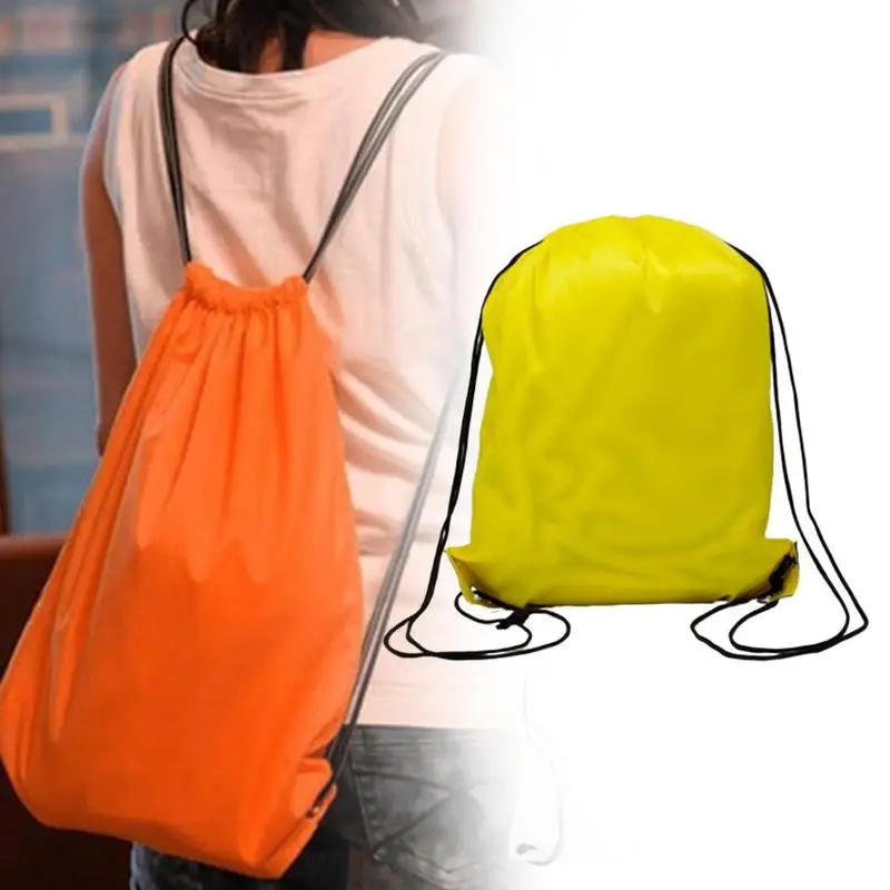 

Outdoor Waterproof Nylon Bag 210D Nylon Drawstring Hiking Bag Waterproof Fitness Oxford Portable Polyester Pocket Q7N6