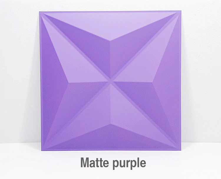 Matte purple 30x30 см 3D Художественная настенная панель, алмазная блестящая Звезда, резьба по дереву, цветок, тисненый 3D перламутровый красочный свадебный Декор, Настенная Наклейка - Цвет: Matte purple