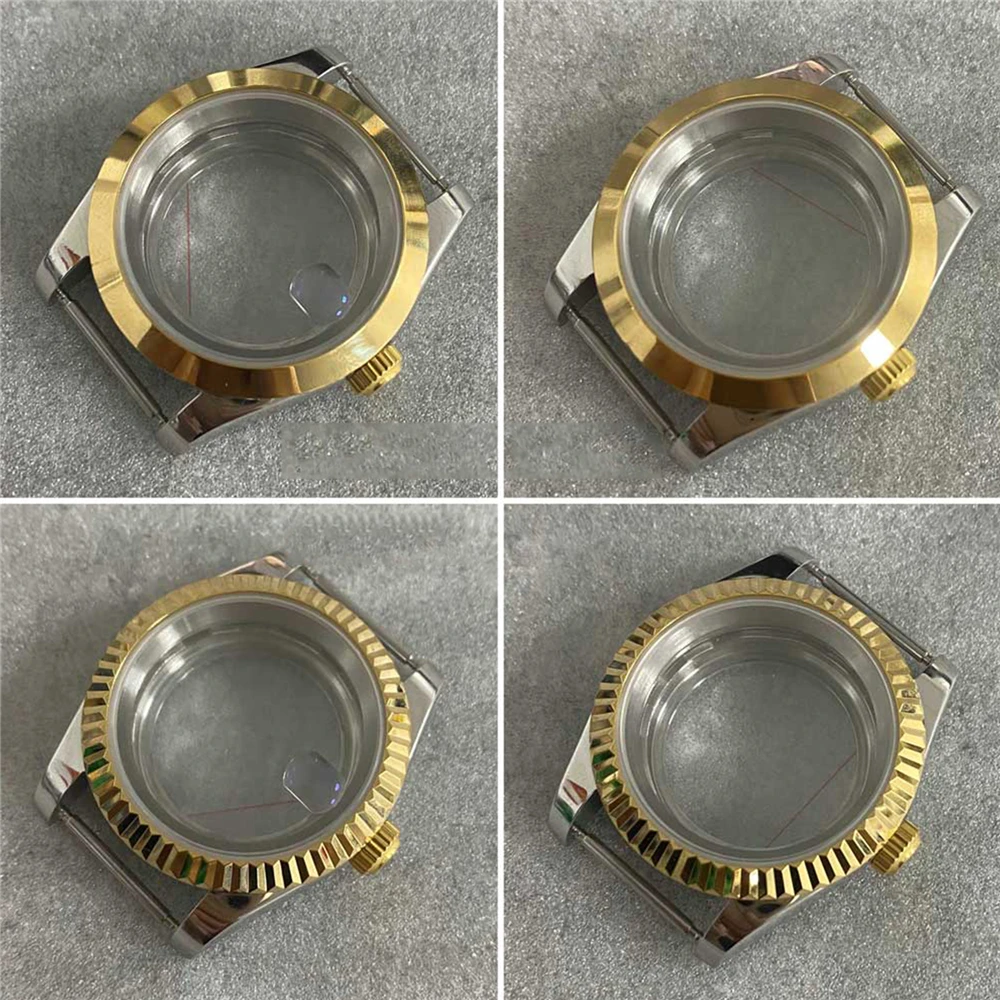 

Oyster Perpetual / Dog tooth Ring Watch Case 39MM Transparent Bottom Sapphire Glass Watch Case Kits for NH35/NH36/4R Movement