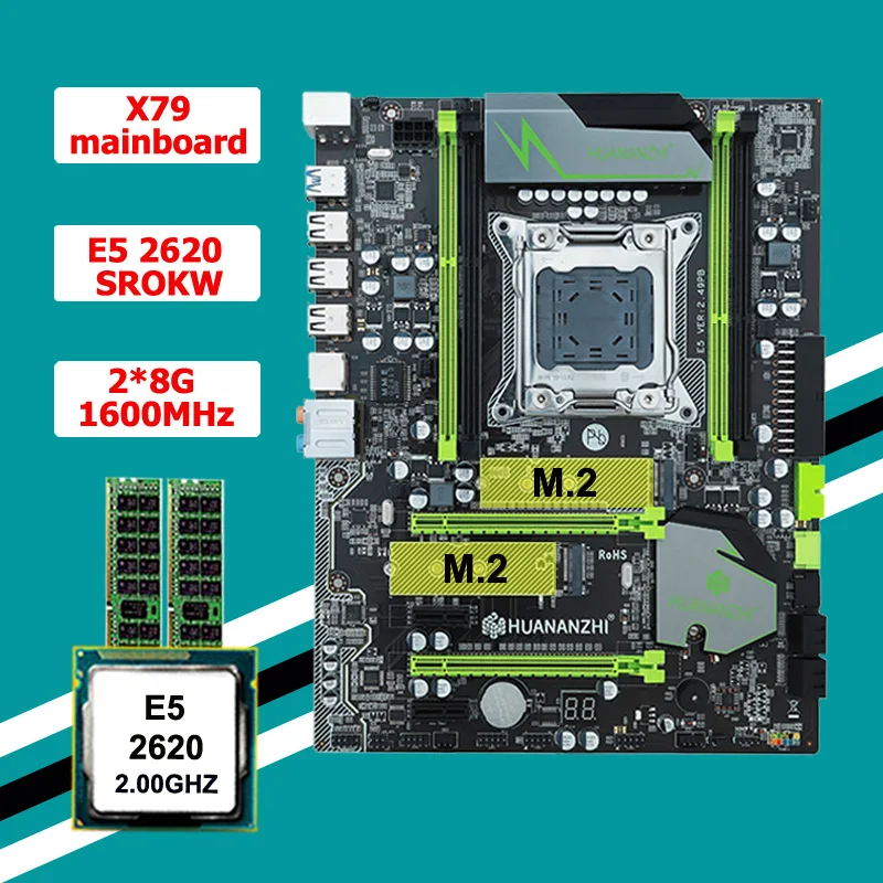 Online HUANAN ZHI X79 Motherboard CPU RAM Combos Xeon E5 2620 SROKW CPU (2*8G)16G DDR3 RECC Memorry Alle Gute Geprüft 2 Jahre Garantie