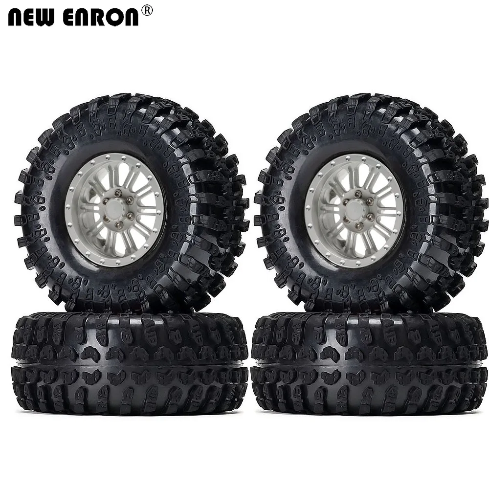 

NEW ENRON 2.2inch Alloy Beadlock Wheels Rim & Rubber Tires 4P for RC Car 1/10 SCX10 II 90046 90047 AXI03003 Traxxas TRX-4 Wraith
