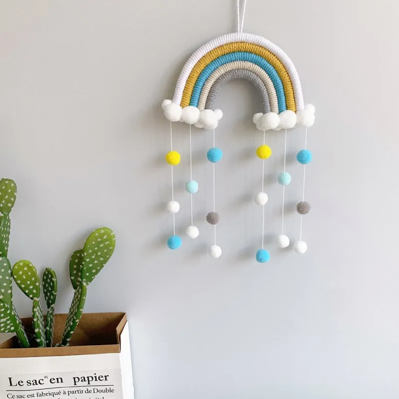 INS скандинавские шарики для волос облако Радужный гобелен украшение детской
