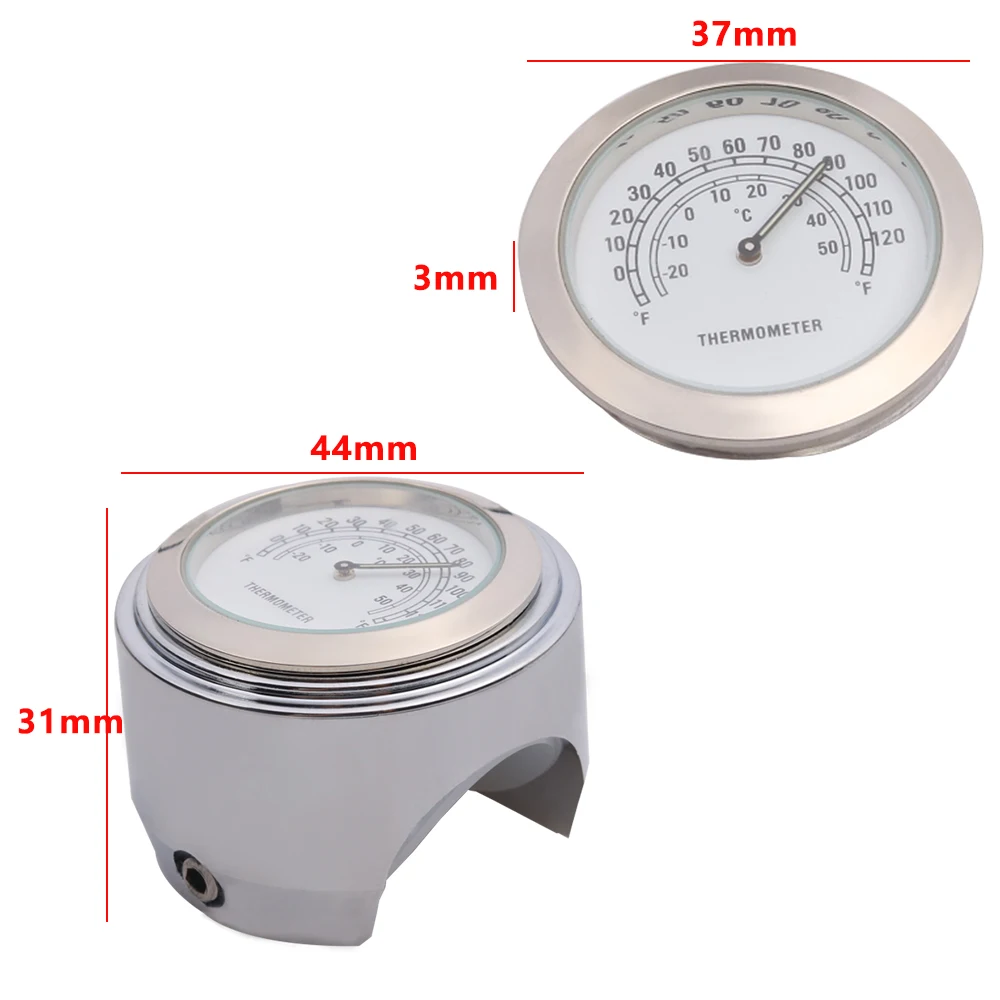 Алюминиевый руль для мотоцикла водонепроницаемый термометр с черным