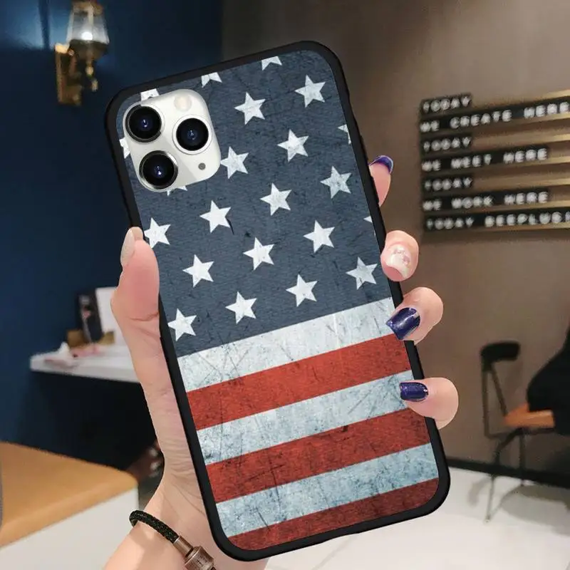 

simple star flag American Phone Case for iPhone 11 12 pro XS MAX 8 7 6 6S Plus X 5S SE 2020 XR Soft silicone