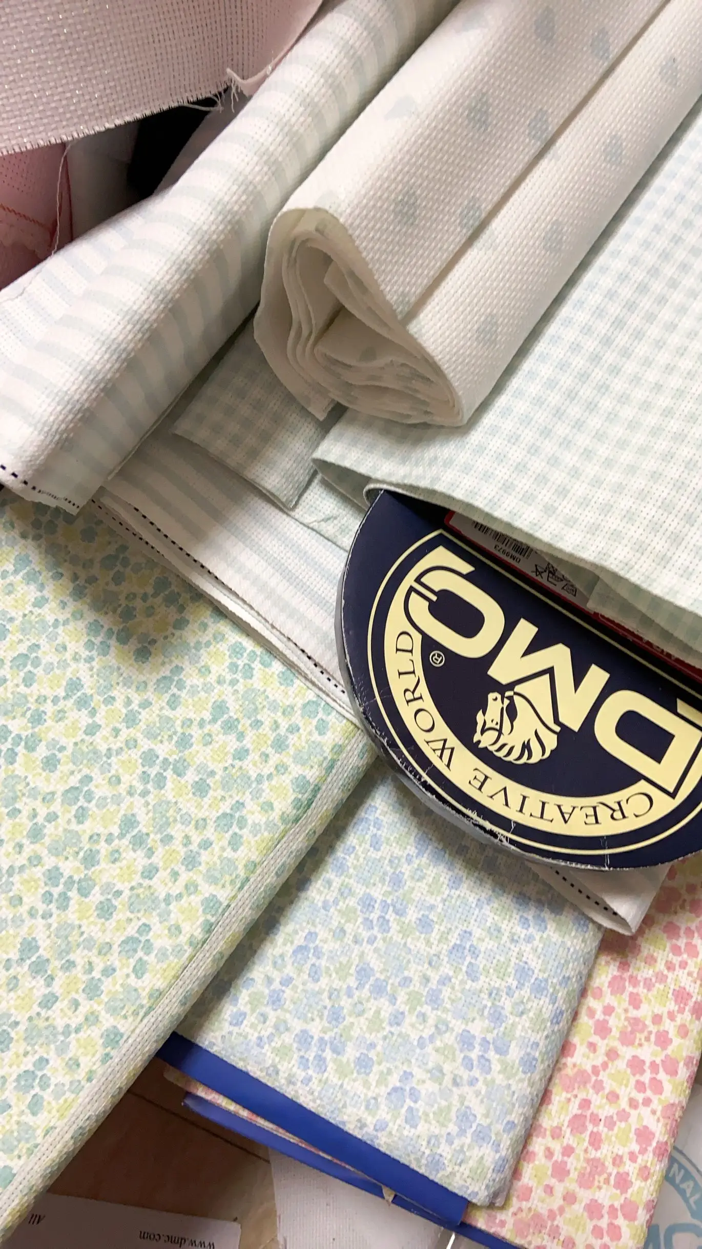 ДМС ткань/аида складная 100% хлопок 14CT 30*30см вышивка крестиком канва Аида 25цветов выбор-1.