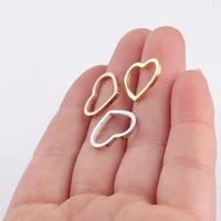 mirror polished stainless steel hollow love heart charm pendants diy jewelry accessories 1315mm wholesale 20pcs