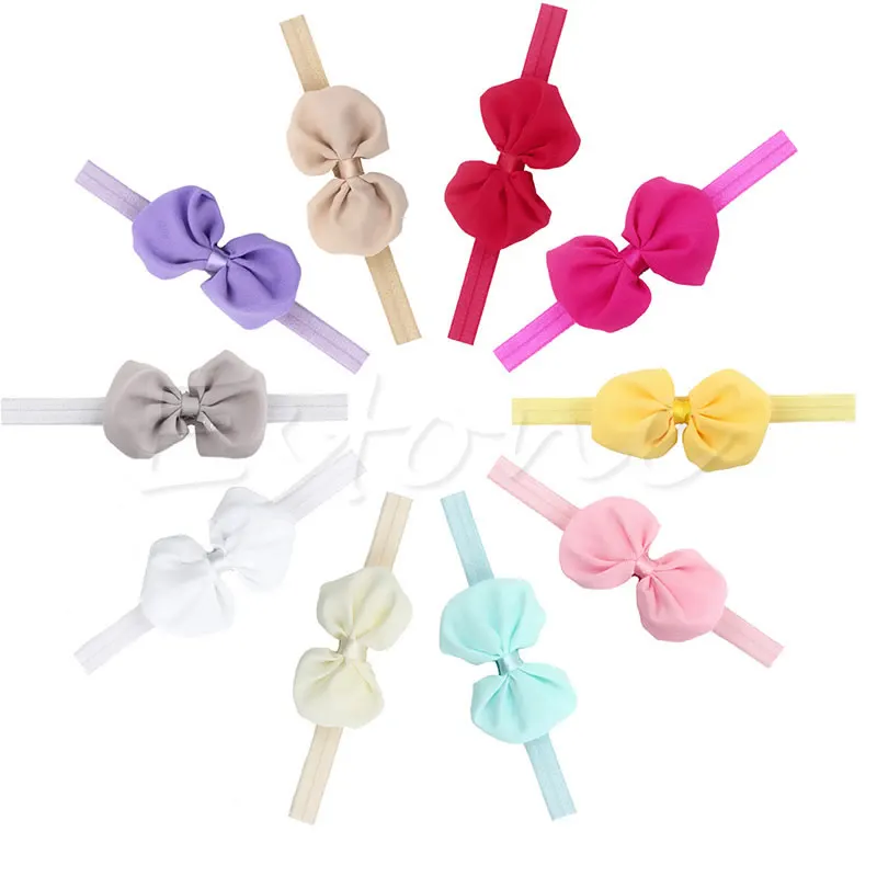 

10Pcs Cute Girl Kids Baby Chiffon Toddler Flower Bow Headband Hair Band Headwear New Dropship