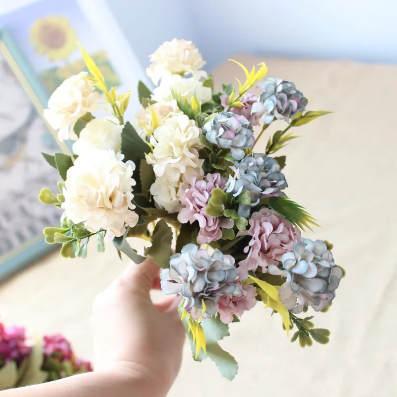

1 Bundle Silk Flower Bolocephalus saussureoides Bouquet Home Decoration Wedding Party Decor Artificial Roses Flowers Bouquet