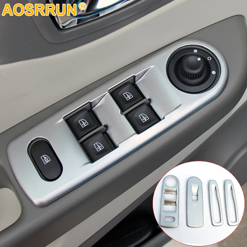 For Lada Xray Renault Clio 4 Captur 2014 2013 2015 2016 2017 Car Window Switch Panel Adjust Cover Trim Stickers car Accessories