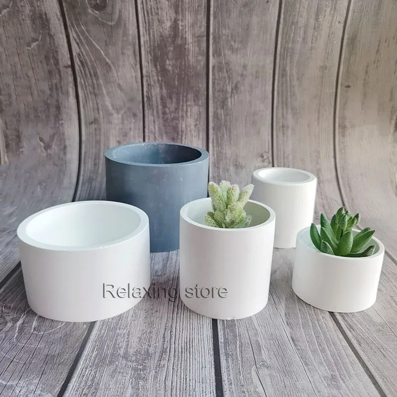 Круглая силиконовая форма для плантатора разные размеры цемента цветов