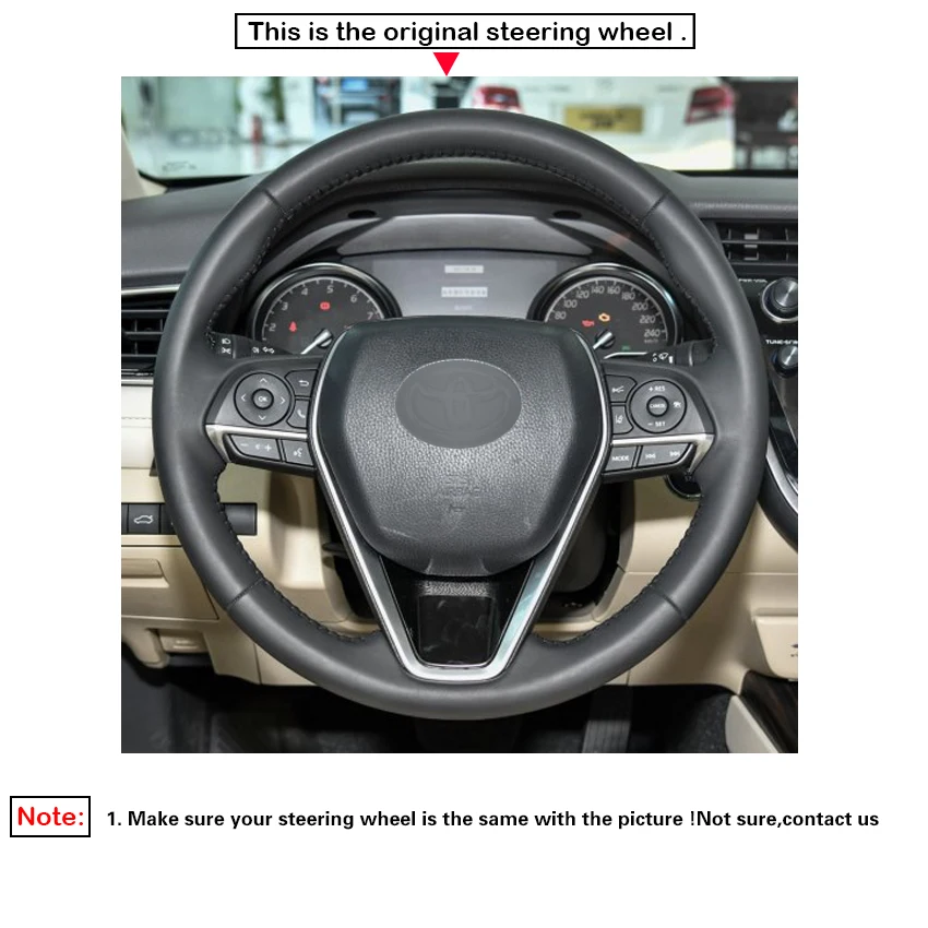 Черная искусственная кожа DIY чехол рулевого колеса автомобиля для Toyota Avalon Camry 2018