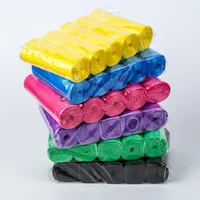 5packs5100pcs garbage bag black color hotel continuous roll flat mouth garbage bag disposable plastic bag