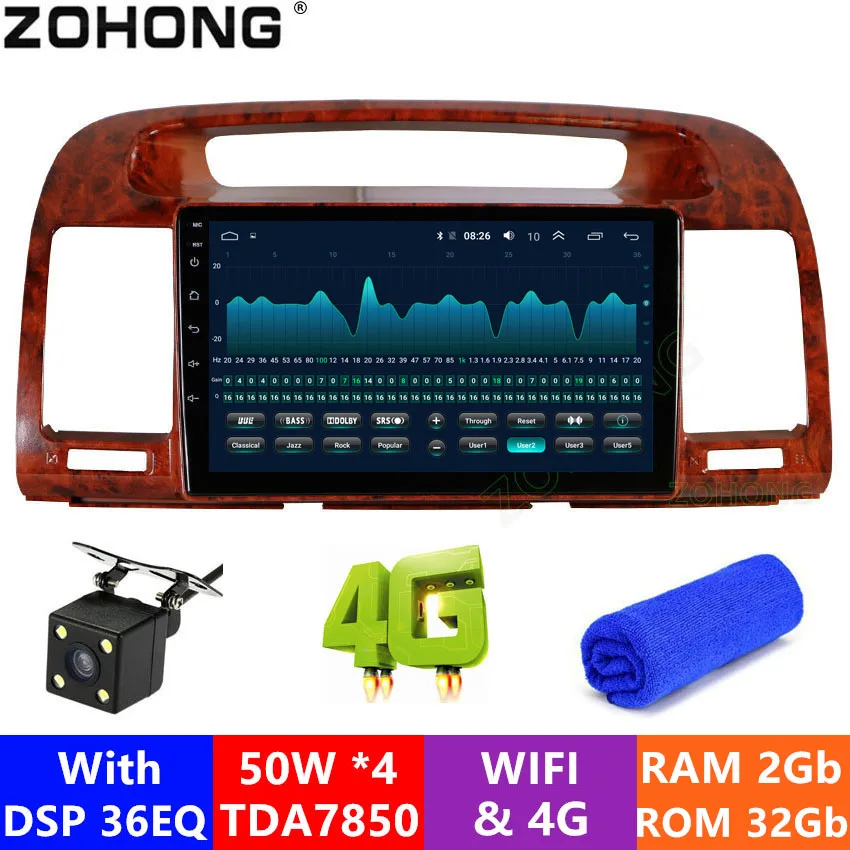 4G 2+ 32Gb 2.5D дерево цвет для Toyota Camry V30 2002-2006 Android автомобильный мультимедийный плеер авторадио автомобильный радиоприемник с навигацией GPS wifi