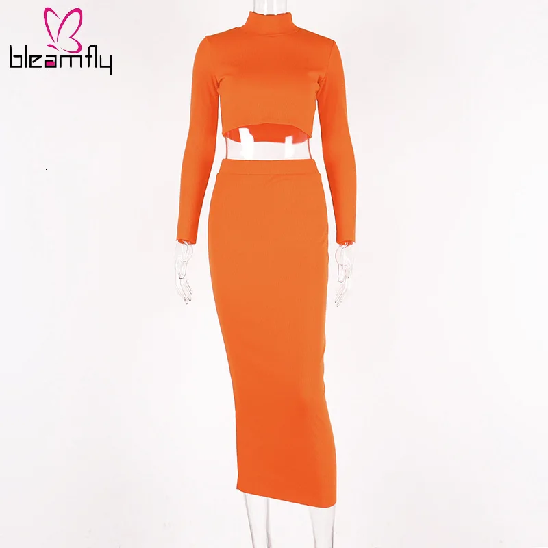 2019 сексуальный вязаный облегающий свитер комплект из двух предметов женский