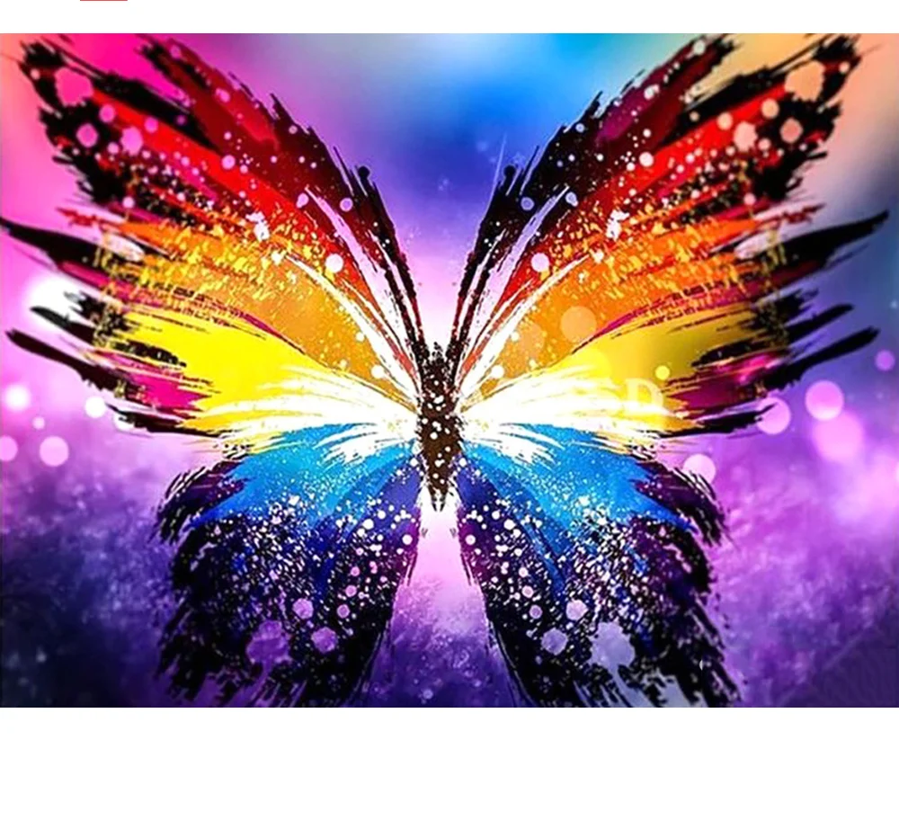

LeCfun Diamond Painting Art Kits Colorful Butterfly Full Round Square Drill 5D DIY Shiny Beads Art Craft Home Decor Gift